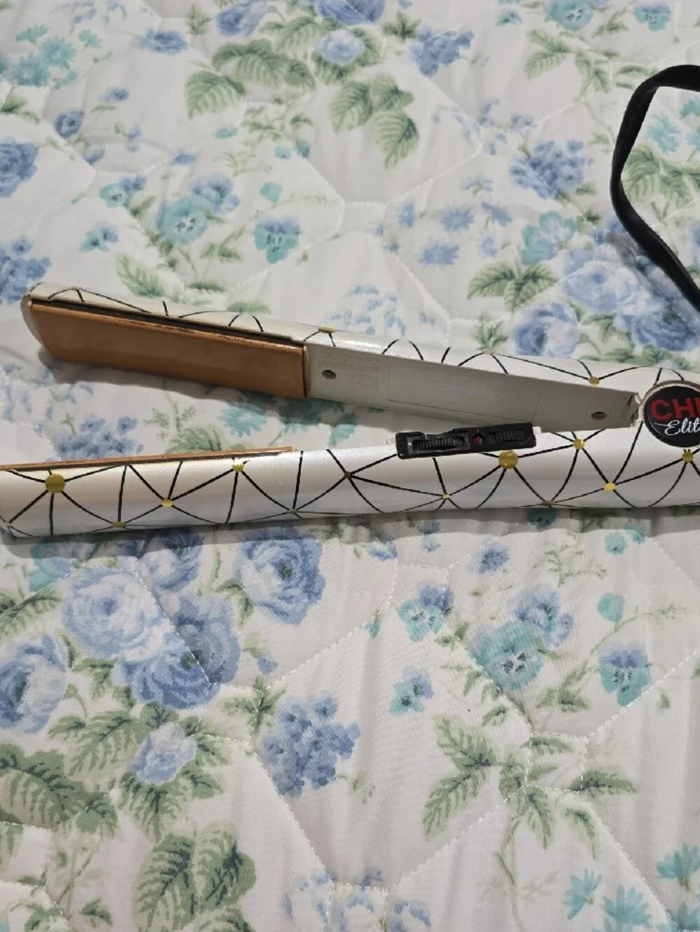 2 Elite White & Gold Patterned Hair Straightener 1 Small And 1 Normal Size